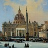 Benedizione Papale in Piazza San Pietro, particolare centrale, dipinto di Ippolito Caffi, conservato in Palazzo Braschi, ora sede del Museo di Roma