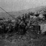 Riproduzione fotografica della I Guerra Mondiale - Soldati presso S. Michele (provincia di Gorizia)