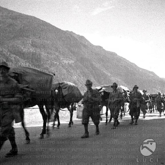 Montgeninevro mountain pass marching along an alpine valley