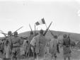Soldati indigeni con bandiere
