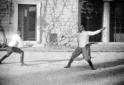 Mussolini tira di scherma