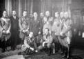 Mussolini con gli alti ufficiali della milizia. Ca ...