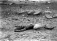 Il cadavere di un indigeno riverso sul terreno