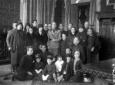 Foto di gruppo nella sala della Vittoria. Mussolin ...