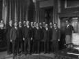 Foto di gruppo di Mussolini e Bottai insieme ai di ...