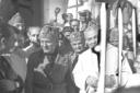 Mussolini ed altre autorit in visita al Santuario ...