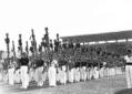 Giovani fascisti schierati nello Stadio della Vitt ...