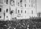 Mussolini parla alla folla durante l'inaugurazione ...