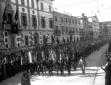 Mussolini, al balcone del Palazzo della Rivoluzion ...