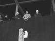 Il palco delle autorit� con Mussolini tra l'ambasc ...
