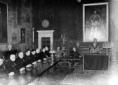 Mussolini e alcuni membri del Gran Consiglio del F ...