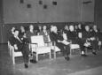 Autorit� sedute in una sala proiezioni dell'Istitu ...