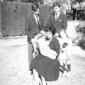 Marina Berti con i figli in giardino