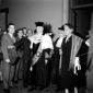 Luigi Einaudi all'Universit� di Roma con il rettor ...