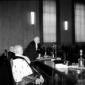 Luigi Einaudi e il rettore Papi durante la cerimon ...