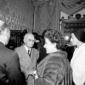 Luigi Einaudi mentre visita la mostra; di spalle l ...