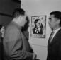 Renato Guttuso al vernissage della mostra di Herbe ...
