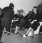 Cesare Ludovici seduto sulle scale dell'Eliseo con ...