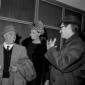 Carlo Ponti, Sophia Loren e Pietro Germi all'aerop ...