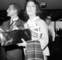 Daniela Rocca all'aeroporto di Fiumicino con una p ...