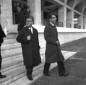 Mariano Rumor e Emilio Colombo all'uscita da un co ...