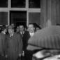 Giulio Andreotti e Mario Scelba ripresi all'uscita ...