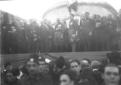 Benito Mussolini sul palco con De Vecchi, Balbo ed ...