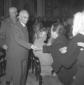 Luigi Einaudi d� la mano ad uno dei partecipanti a ...