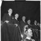 In tribuna da sinistra: Macrelli, Segni, Gronchi,  ...