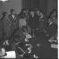 Hugh Gaitskell colto durante una conferenza stampa ...