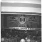 Il palco allestito al teatro Sistina per il comizi ...