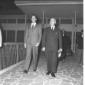 Paolo Emilio Taviani con un uomo nell'aeroporto di ...