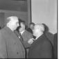 Campilli e Fanfani ripresi mentre discutono in una ...