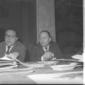 Vittorio Foa e Giacomo Brodolini seduti ad un tavo ...