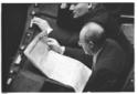 Saragat, mentre legge il giornale 'La Giustizia',  ...