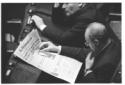 Saragat, mentre legge il giornale 'La Giustizia',  ...