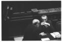 Zoli e Del Bo ripresi seduti sugli scranni della C ...
