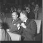 Oscar Luigi Scalfaro seduto in platea mentre conve ...