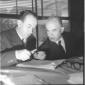 Donat Cattin e Pastore ripresi seduti affiancati a ...
